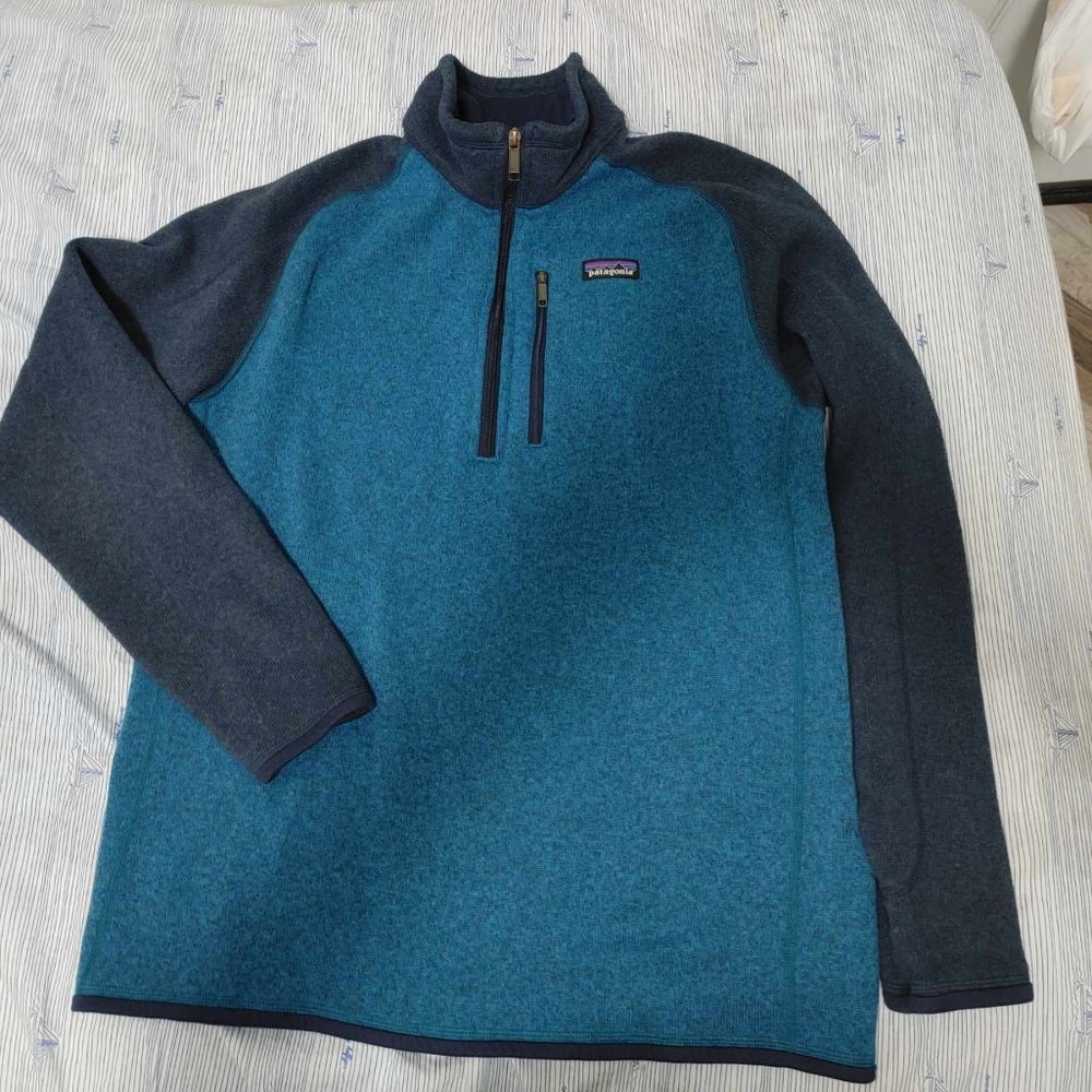 Patagonia Better Sweater 1/4 Zip Pullover Fleece Jacket Men's LARGE Blue